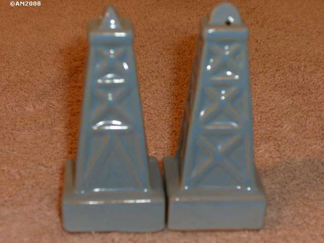 Oil Derrick shakers glazed sky blue